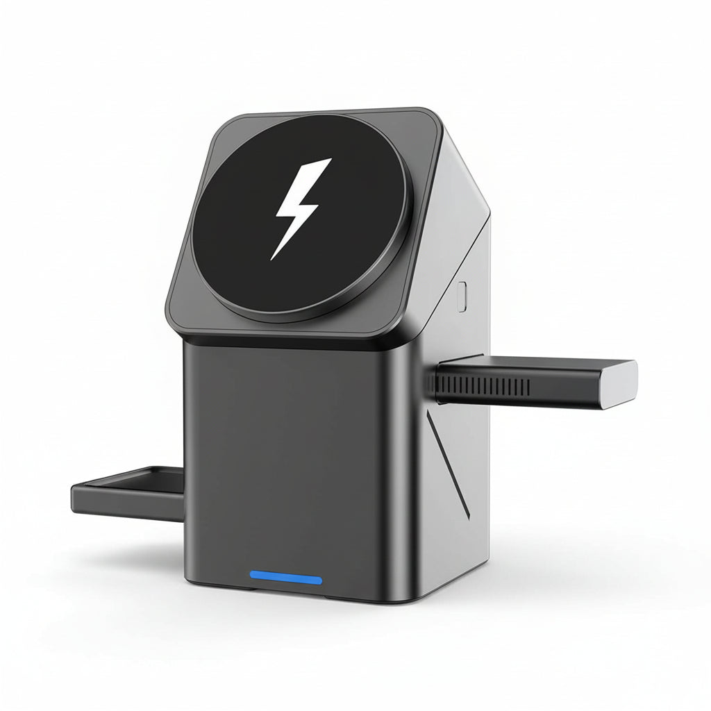 PowerDock™ 3-in-1 Wireless Charging Station for Phone, Smartwatch & Earbuds